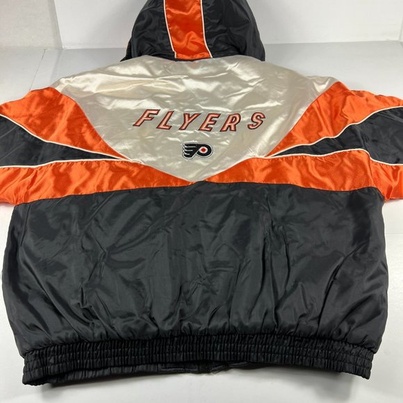 VTG Pro Player Philadelphia Flyer Jacket Adult Extra Large Black Full Zip Puffer - Picture 11 of 16